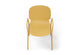 Aarhus Bistro Arm Chair by Quell Design – a modern Scandinavian-style chair in ginger with an ergonomic moulded polypropylene seat and integrated curved armrests. Supported by slim black powder-coated steel legs, this elegant and durable chair is ideal for collaborative offices, cafés, and contemporary dining spaces, blending comfort, functionality, and minimalist design.