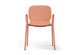 Aarhus Bistro Arm Chair by Quell Design – a modern Scandinavian-style chair in coral with an ergonomic moulded polypropylene seat and integrated curved armrests. Supported by slim black powder-coated steel legs, this elegant and durable chair is ideal for collaborative offices, cafés, and contemporary dining spaces, blending comfort, functionality, and minimalist design.