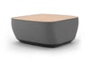 Byorne Modular Coffee Table upholstered in premium linen fabric, available in dusty teal, dark grey and pebble grey. Designed to complement modular seating layouts, it features durable injection-moulded nylon legs for a lightweight yet stable base, integrated USB charging for convenient connectivity and a clean contemporary aesthetic suited to a variety of interiors.