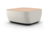 Byorne Modular Coffee Table upholstered in premium linen fabric, available in dusty teal, dark grey and pebble grey. Designed to complement modular seating layouts, it features durable injection-moulded nylon legs for a lightweight yet stable base, integrated USB charging for convenient connectivity and a clean contemporary aesthetic suited to a variety of interiors.