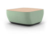 Byorne Modular Coffee Table upholstered in premium linen fabric, available in dusty teal, dark grey and pebble grey. Designed to complement modular seating layouts, it features durable injection-moulded nylon legs for a lightweight yet stable base, integrated USB charging for convenient connectivity and a clean contemporary aesthetic suited to a variety of interiors.
