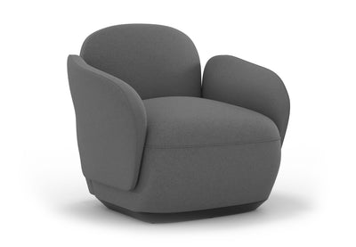 Byorne Armchair upholstered in premium fabric, available in dusty teal, dark grey and pebble grey, featuring generous proportions for lasting comfort and a refined, modern silhouette. Built with a welded steel internal frame and moulded foam cushioning for durability and support, it is finished with injection moulded nylon legs and designed to integrate seamlessly into flexible modular seating layouts.