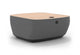 Byorne Connected Modular Coffee Table shown in dusty teal, dark grey and pebble grey finishes, featuring durable linen fabric upholstery, softly rounded edges and an injection moulded nylon leg for stability. Designed as part of a modular seating system, the table includes integrated USB ports and wireless charging to support modern work and lounge environments while maintaining a clean, contemporary aesthetic suitable for collaborative offices, reception areas and breakout spaces.