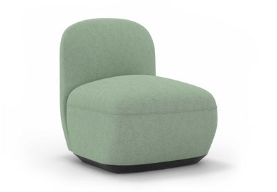 Byorne Low Back Sofa Module in dusty teal, dark grey and pebble grey finishes, featuring a sculpted low-profile silhouette with foam-moulded cushioning and durable linen fabric upholstery. Built on a welded steel internal frame for lasting support, this modular seating unit is designed to connect seamlessly with other Byorne components to create flexible lounge layouts for offices, reception spaces and contemporary hospitality interiors.