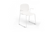 Aarhus Bistro Carver Stackable Chair by Quell Design – sculptural modern chair in white moulded polypropylene shell with integrated armrests and sleek electrostatic powder-coated steel frame. The ergonomic, contoured seat offers comfort while its stackable design makes it perfect for dynamic office, café or communal spaces.
