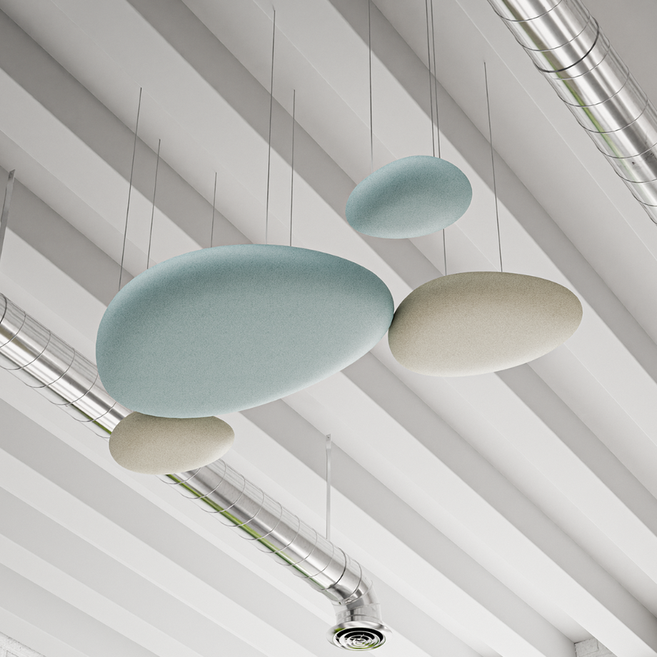 Folio Pebble - Akustiset kattopaneelit asetettuTeal / Beige