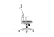 CB Fokus Ergonomic High-Back Office Chair in greywhite on a white background, designed for premium workplace comfort with a breathable mesh backrest and built-in lumbar support. Features include a height-adjustable headrest, moulded foam fabric seat with seat-slide function, adjustable armrests with PU pads, a multi-locking synchro mechanism, smooth gas-lift height adjustment and a durable nylon base with PU castors for reliable mobility in modern ergonomic workspaces.
