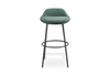 Børge Contemporary Bar Stool in green shown on a white background, featuring a moulded-foam seat with premium fabric upholstery and a black powder-coated steel frame. Designed for modern hospitality, kitchen and workspace environments, this contemporary bar stool offers durable support, ergonomic comfort and a clean, design-focused aesthetic ideal for elevated seating areas.
