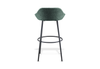Børge Contemporary Bar Stool in green shown on a white background, featuring a moulded-foam seat with premium fabric upholstery and a black powder-coated steel frame. Designed for modern hospitality, kitchen and workspace environments, this contemporary bar stool offers durable support, ergonomic comfort and a clean, design-focused aesthetic ideal for elevated seating areas.