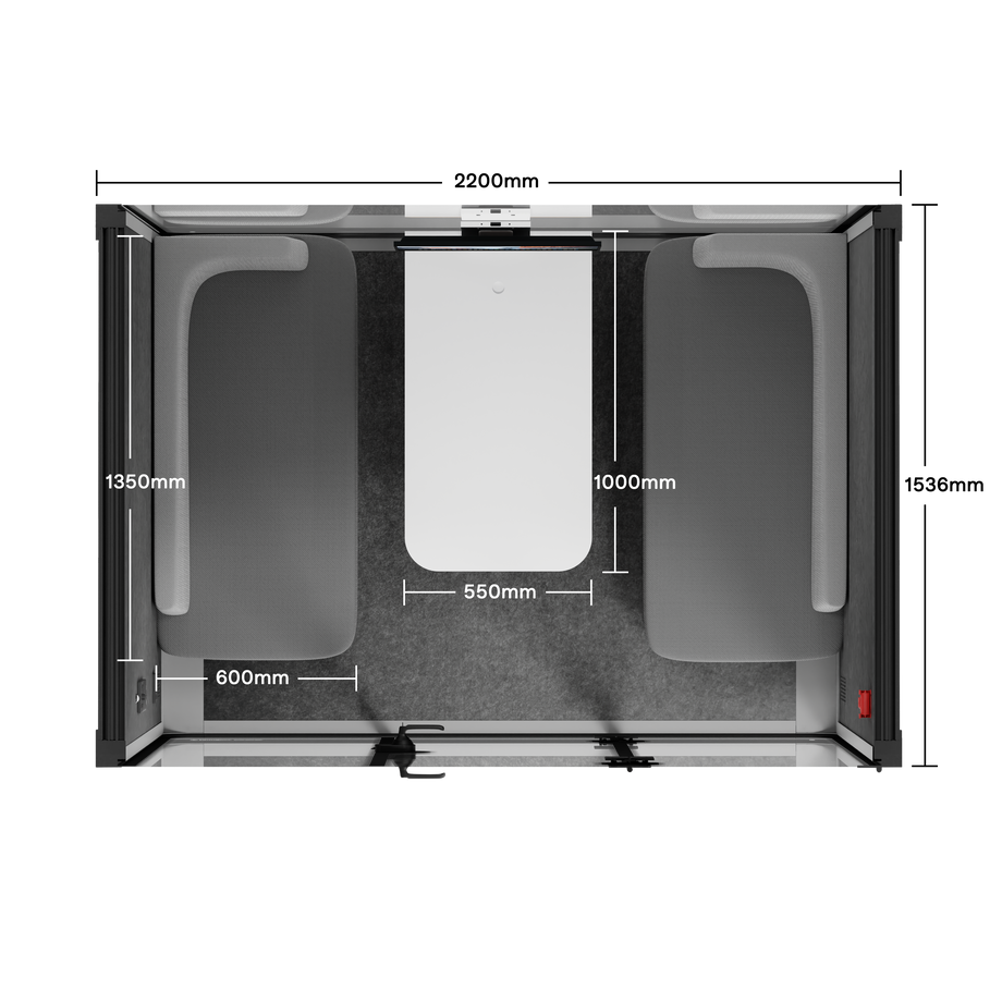 Office Pod Quell - 4 personLight Grey / Dark Grey / Delux