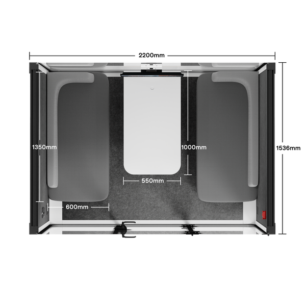 Office Pod Quell - 4 personWhite / Dark Grey / Delux