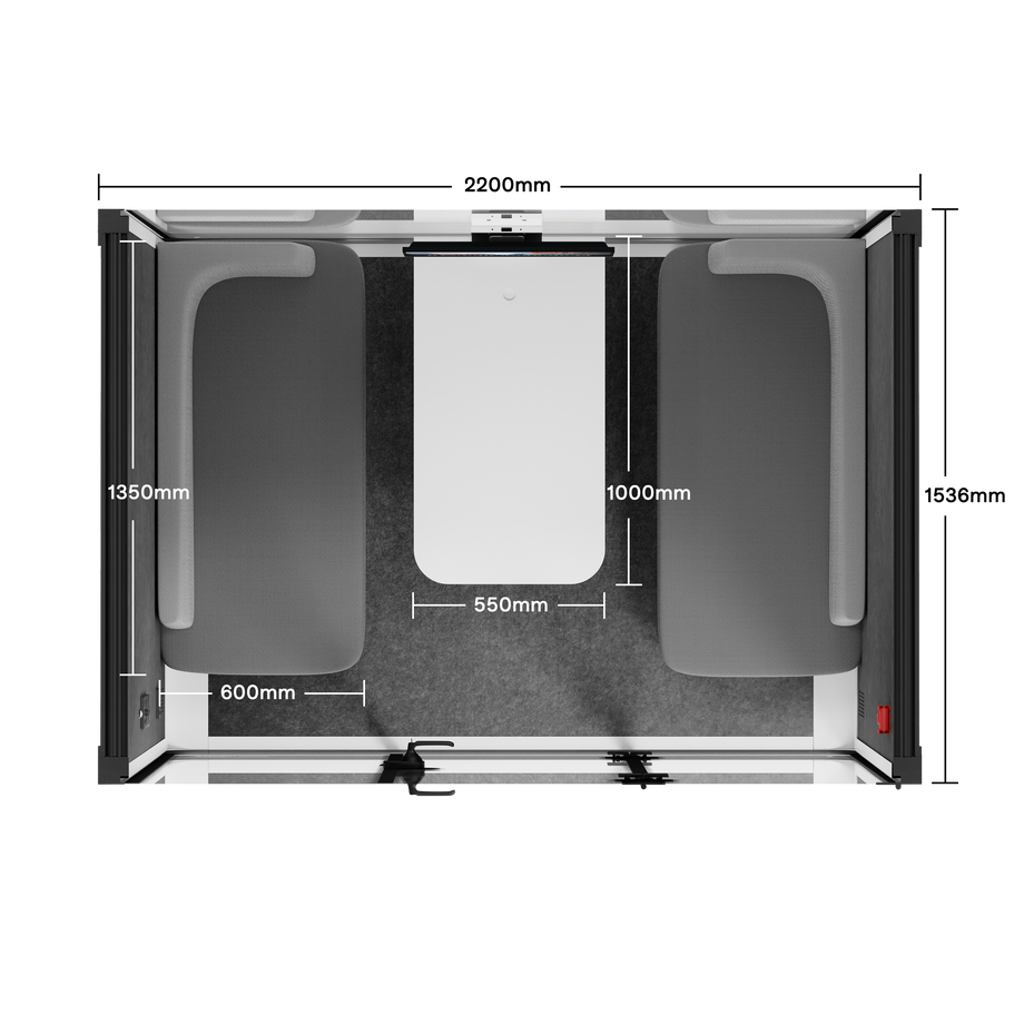 Office Pod Quell - 4 personWhite / Dark Grey / Delux