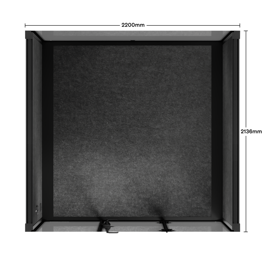 Meeting Booth Quell - 6 PersonWooden / Dark Grey / No Furniture