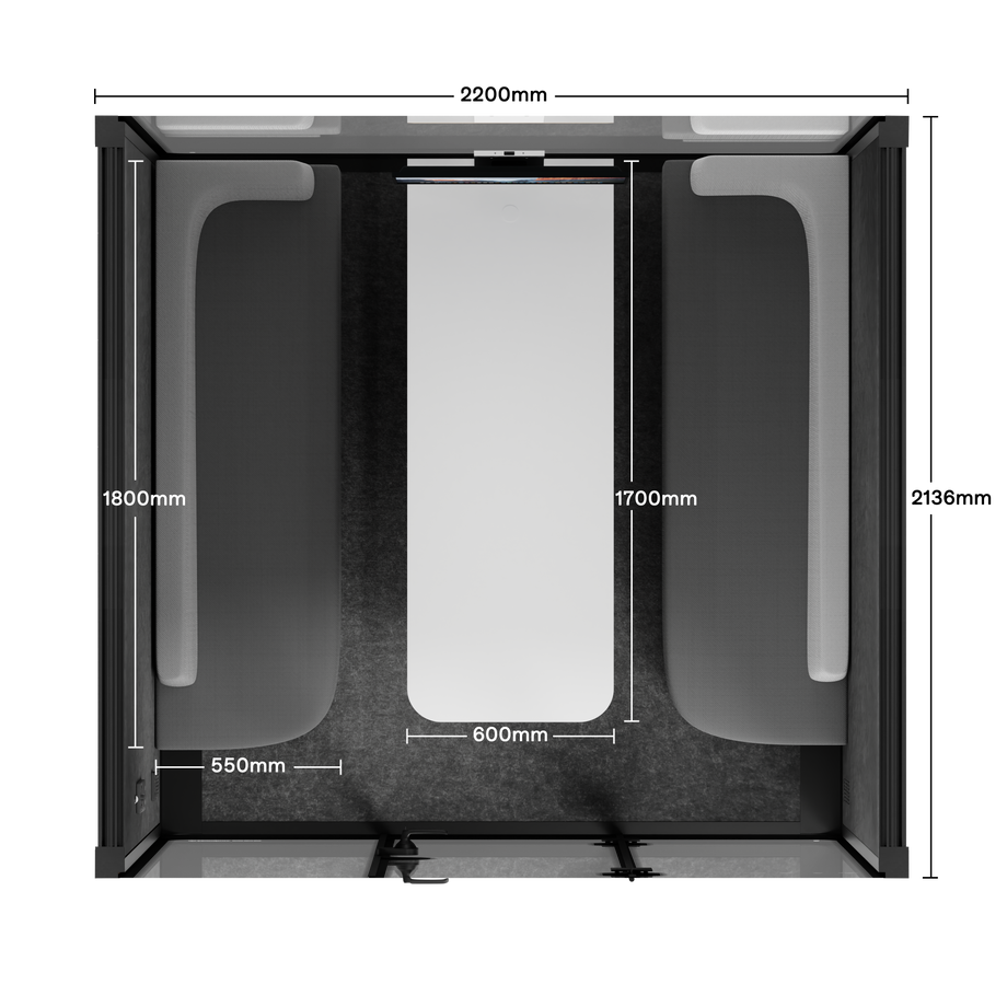 Meeting Booth Quell - 6 PersonWooden / Dark Grey / Furniture Set 1