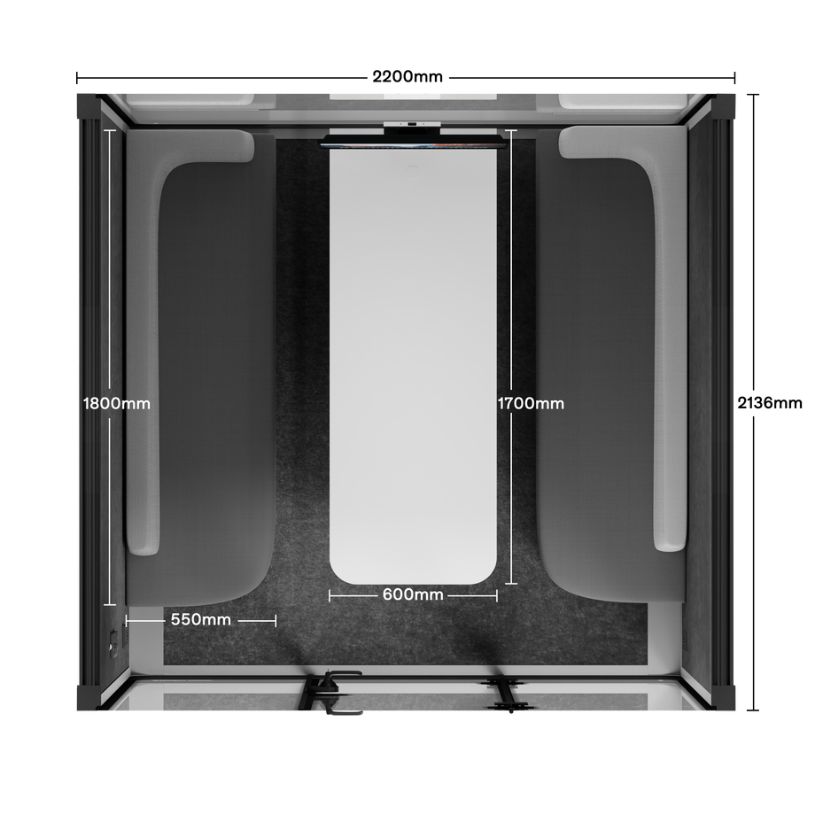 Meeting Booth Quell - 6 PersonLight Grey / Dark Grey / Furniture Set 1