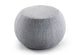 Edgar Plush Curve Pouf in grey displayed on a clean white background, featuring a round leisure silhouette with soft fabric upholstery. Modern accent pouf designed for contemporary offices, lounges and commercial interiors.