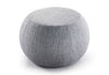 Edgar Plush Curve Pouf in grey displayed on a clean white background, featuring a round leisure silhouette with soft fabric upholstery. Modern accent pouf designed for contemporary offices, lounges and commercial interiors.
