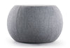 Edgar Plush Curve Pouf in grey displayed on a clean white background, featuring a round leisure silhouette with soft fabric upholstery. Modern accent pouf designed for contemporary offices, lounges and commercial interiors.