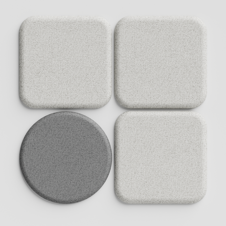 Folio geometrický akustický - nástěnný panelPebble Grey / Round / 90cm by 90cm