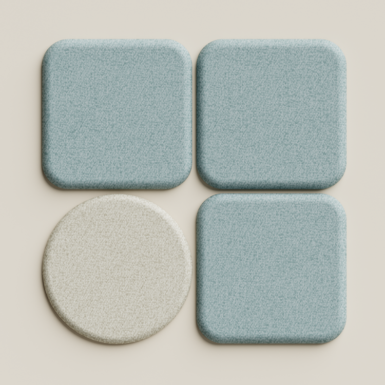 Folio geometrický akustický - nástěnný panelTeal / Round / 60cm by 60cm