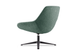 Ørgg Contour Lounge Chair in green shown on a white background, featuring a sculpted moulded-foam seat and backrest with high-quality fabric upholstery and a black powder-coated steel frame. Designed for modern lounge, hospitality and office environments, this contemporary lounge chair offers ergonomic comfort, durable construction and a refined, design-forward aesthetic.