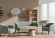 Keebu Breakout 2 Seater styled in a modern breakout room, paired with a coffee table and Keebu 1 Seater, featuring beige walls, wooden flooring, high ceilings and tall windows, ideal for contemporary office lounge and collaborative seating environments.