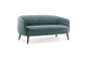 Keebu Lounge 2-Seater Sofa in green displayed on a clean white background, featuring a plywood frame, high-density foam seat and backrest with fabric upholstery, and a black steel base. Modern commercial lounge sofa designed for office breakout zones, hospitality spaces and contemporary interiors.