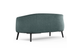Keebu Lounge 2-Seater Sofa in green displayed on a clean white background, featuring a plywood frame, high-density foam seat and backrest with fabric upholstery, and a black steel base. Modern commercial lounge sofa designed for office breakout zones, hospitality spaces and contemporary interiors.