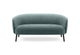Keebu Lounge 2-Seater Sofa in green displayed on a clean white background, featuring a plywood frame, high-density foam seat and backrest with fabric upholstery, and a black steel base. Modern commercial lounge sofa designed for office breakout zones, hospitality spaces and contemporary interiors.