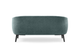 Keebu Lounge 2-Seater Sofa in green displayed on a clean white background, featuring a plywood frame, high-density foam seat and backrest with fabric upholstery, and a black steel base. Modern commercial lounge sofa designed for office breakout zones, hospitality spaces and contemporary interiors.