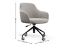 Aarhus Contour Task Chair in beige on a white background next to its dimensions (Width 630mm × Depth 630mm × Height 820mm), featuring a moulded-foam seat and backrest with fabric upholstery, gas-lift height adjustment and a black 4-star base with PU castors. This modern ergonomic task chair delivers comfort, mobility and contemporary style for home offices and commercial workspaces.