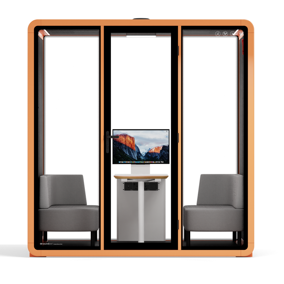 Quell+ - Mødeboks til 4 personerOrange / Dark Grey / Delux