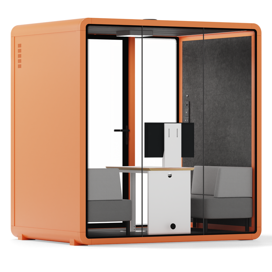 Quell+ - Mødeboks til 4 personerOrange / Dark Grey / Delux