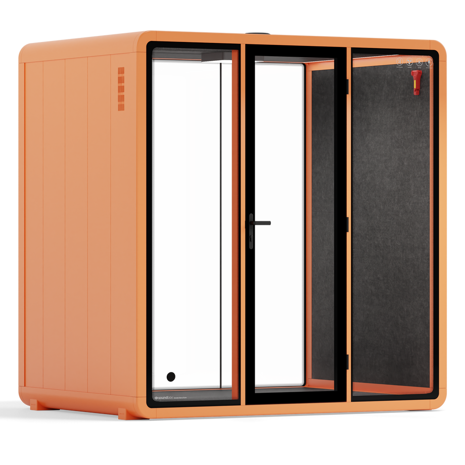 Quell+ - Mødeboks til 4 personerOrange / Dark Grey / No Furniture