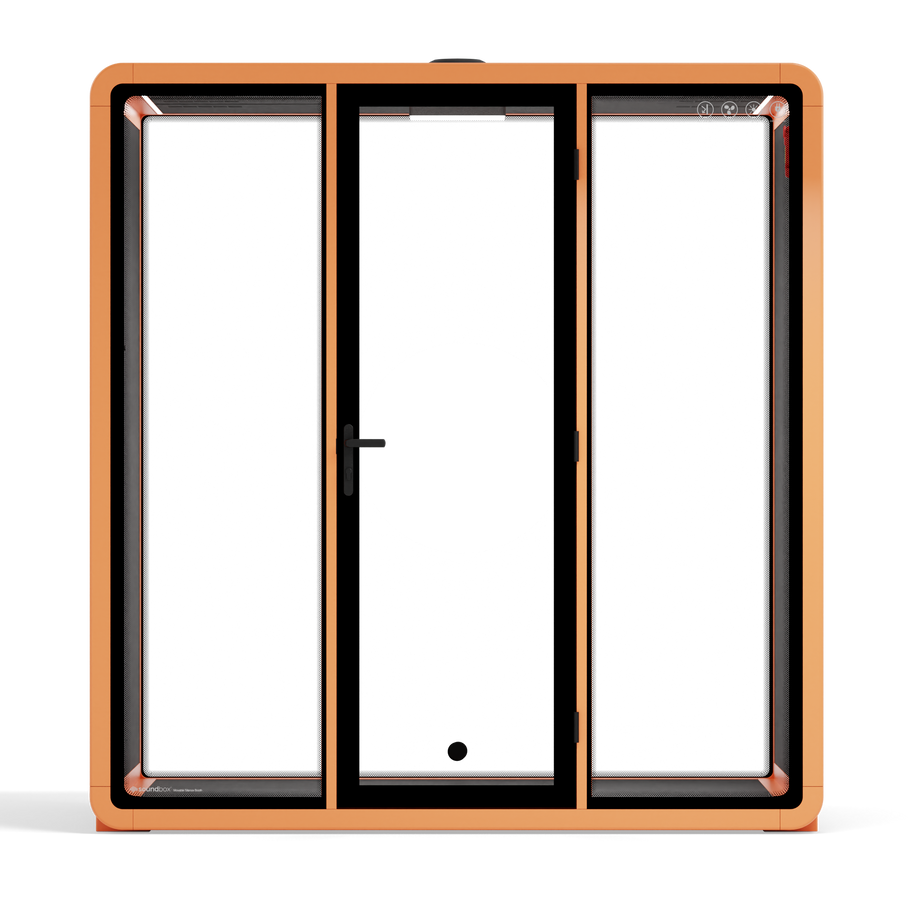Quell+ - Mødeboks til 4 personerOrange / Dark Grey / No Furniture