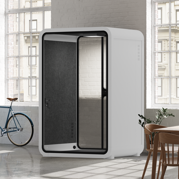 Office Phone Booth Quell - 2 PersonWhite / Dark Gray / No Furniture