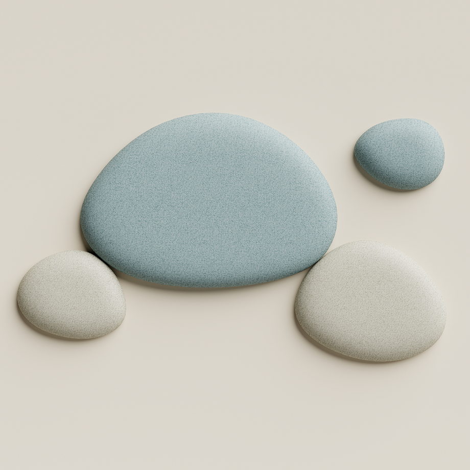 Folio Pebble - Akustiset kattopaneelit asetettuTeal / Beige