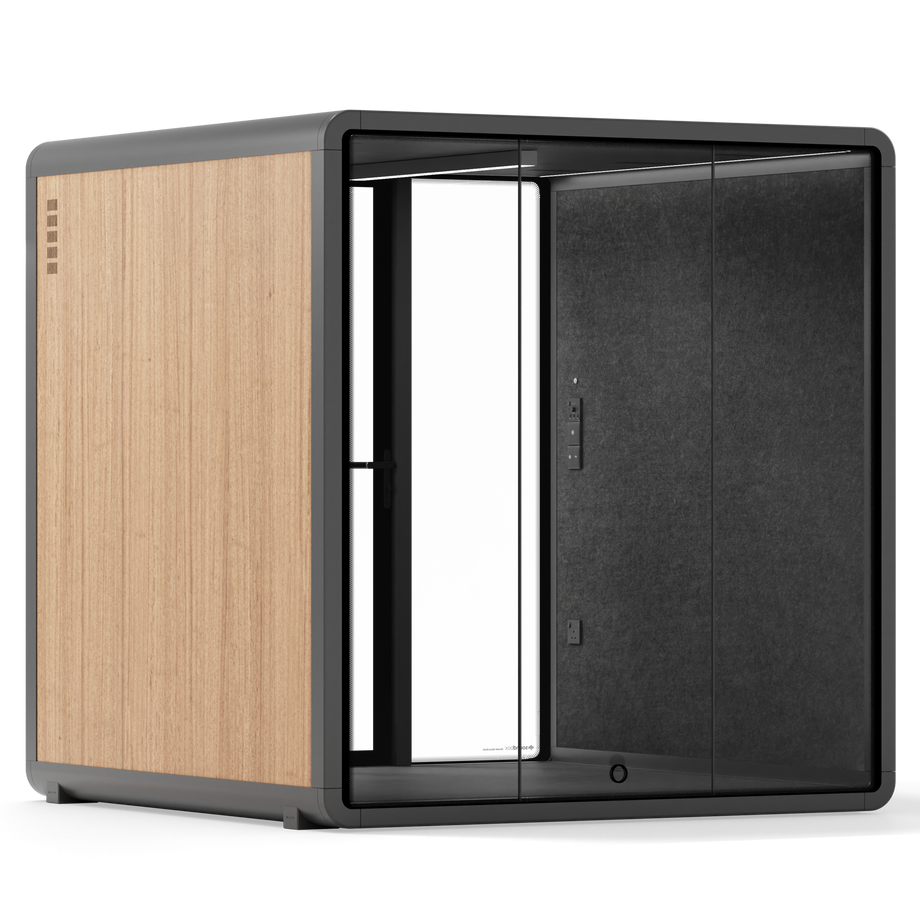 Quell - Coworker - 6 Person Meeting BoothWooden / Dark Grey / No Furniture