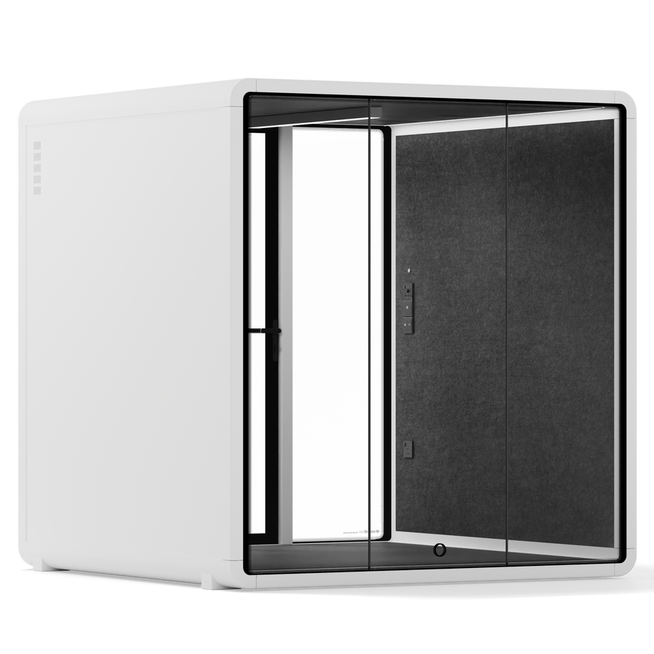 Quell - Coworker - 6 Person Meeting BoothWhite / Dark Grey / No Furniture