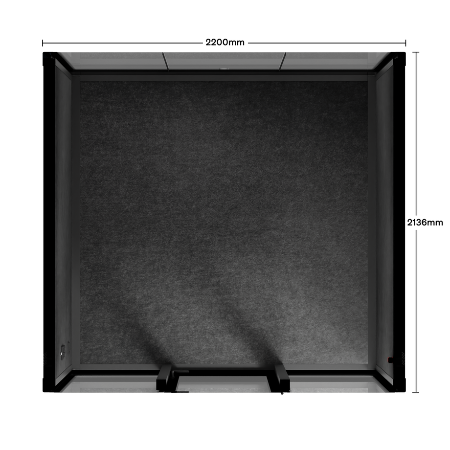 Quell - Coworker - 6 Person Meeting BoothWooden / Dark Grey / No Furniture