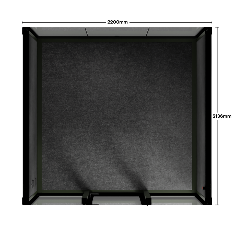 Quell - Coworker - 6 Person Meeting BoothDark Green / Dark Grey / No Furniture