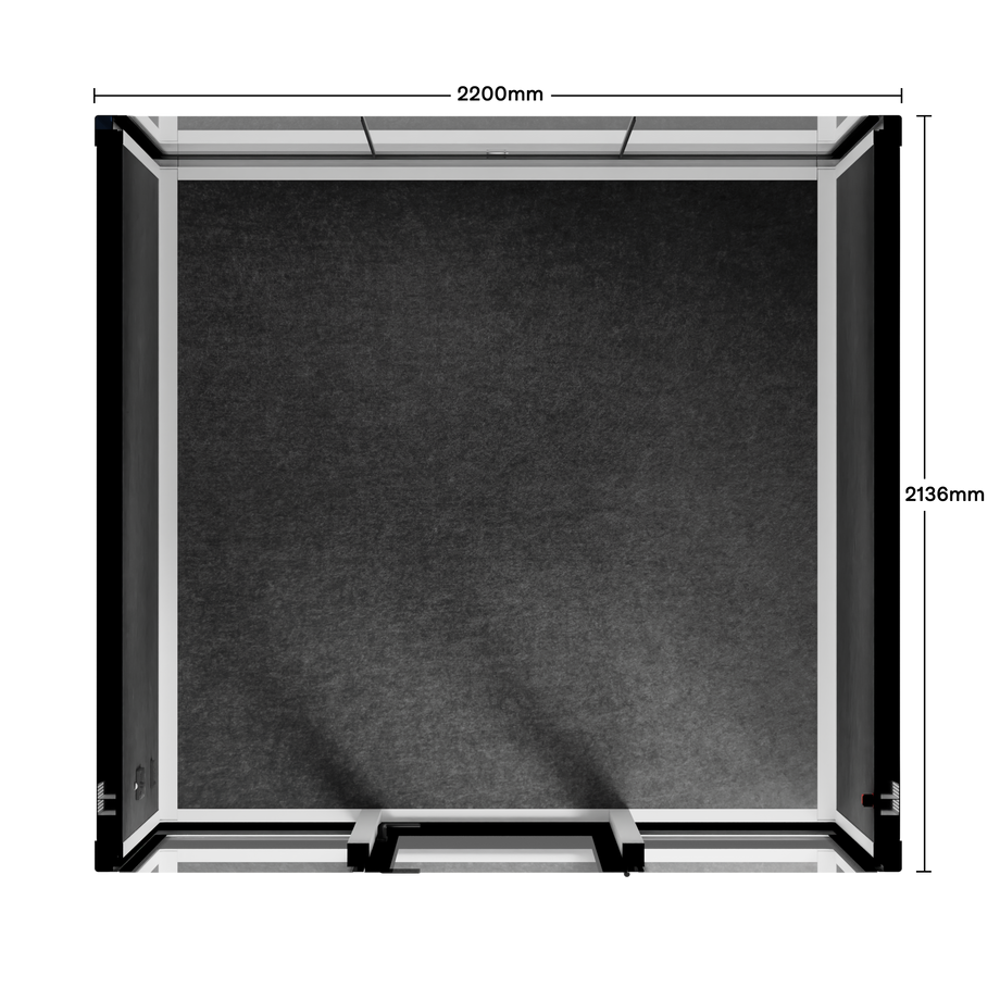 Quell - Coworker - 6 Person Meeting BoothWhite / Dark Grey / No Furniture