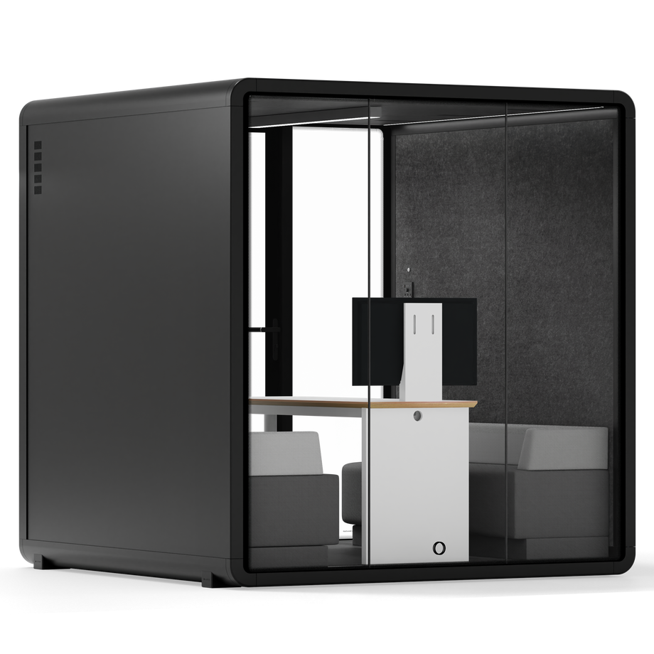 Quell - Coworker - 6 Person Meeting BoothBlack / Dark Grey / Furniture Set 1