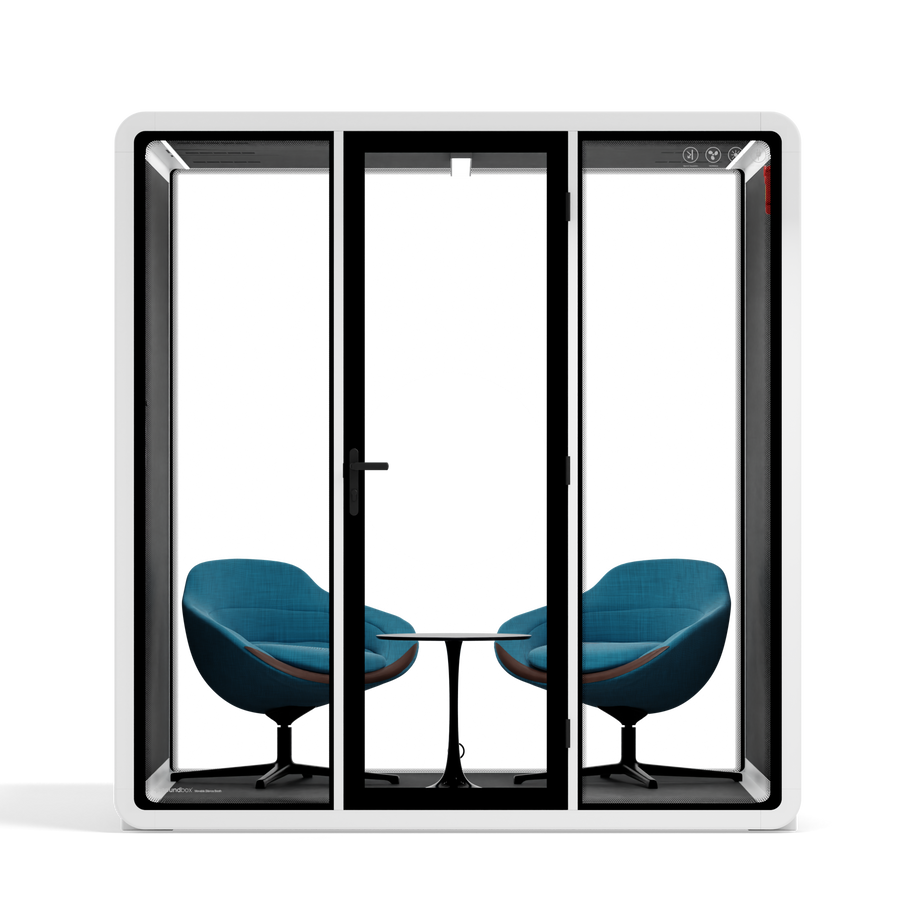 Quell - Coworker - 6 Person Meeting BoothWhite / Dark Grey / Furniture Set 2