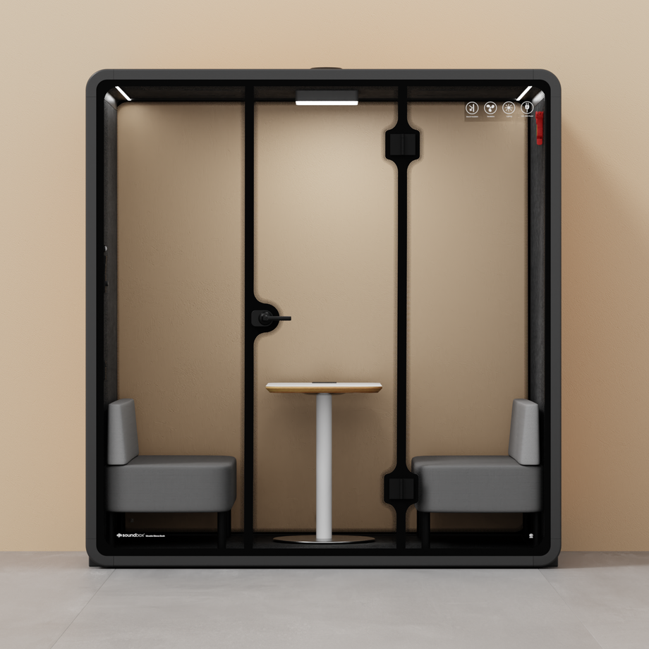 Quell Demi Booth 2+Wooden / Dark Grey / Furniture Set 1