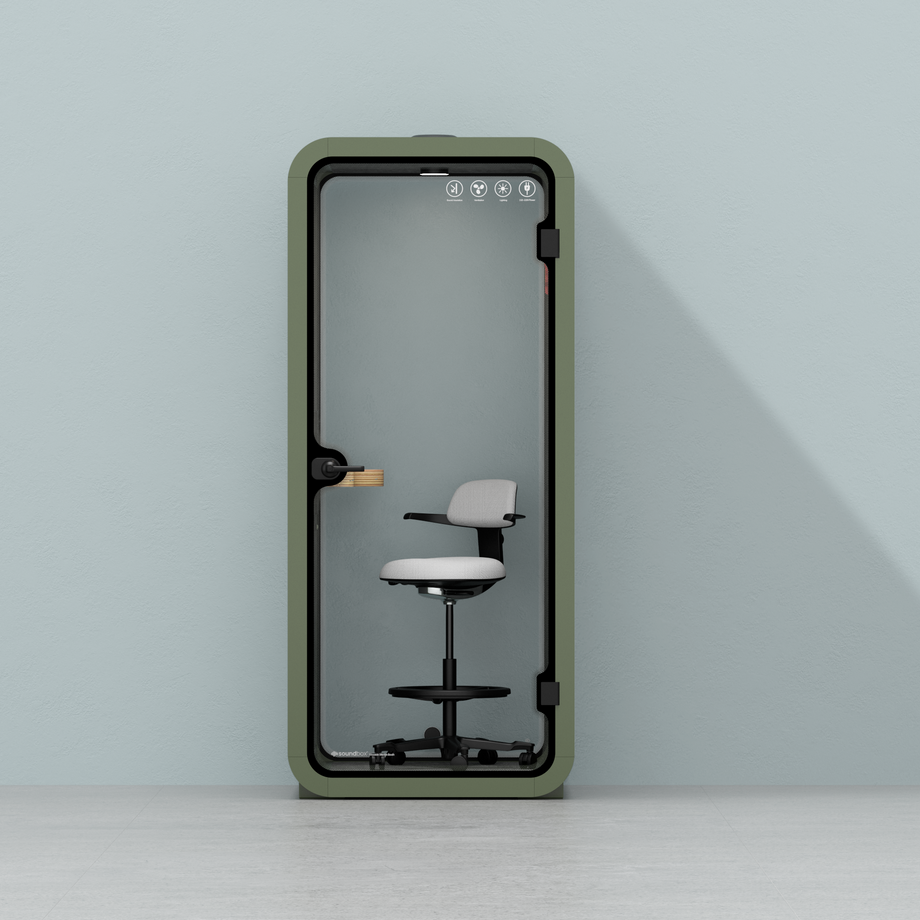 Kontorspod Quell Akustisk Green / With Furniture / Dark Grey