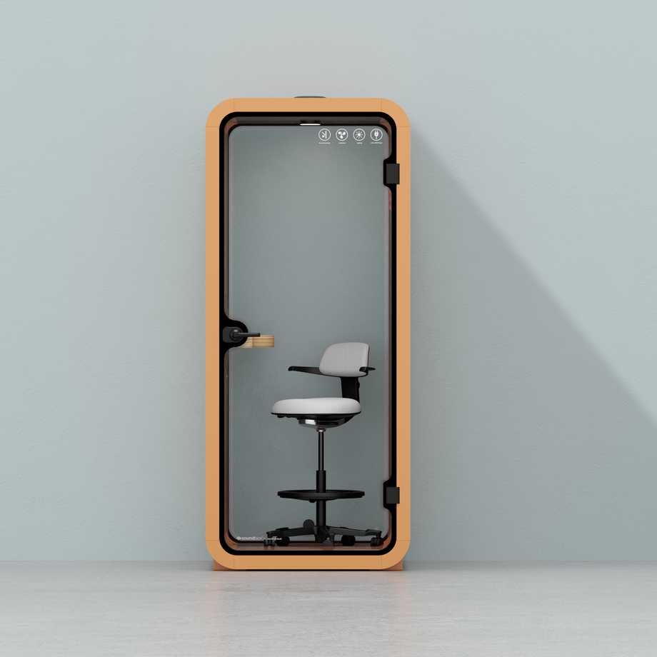 Kontorspod Quell Akustisk Orange / With Furniture / Dark Grey