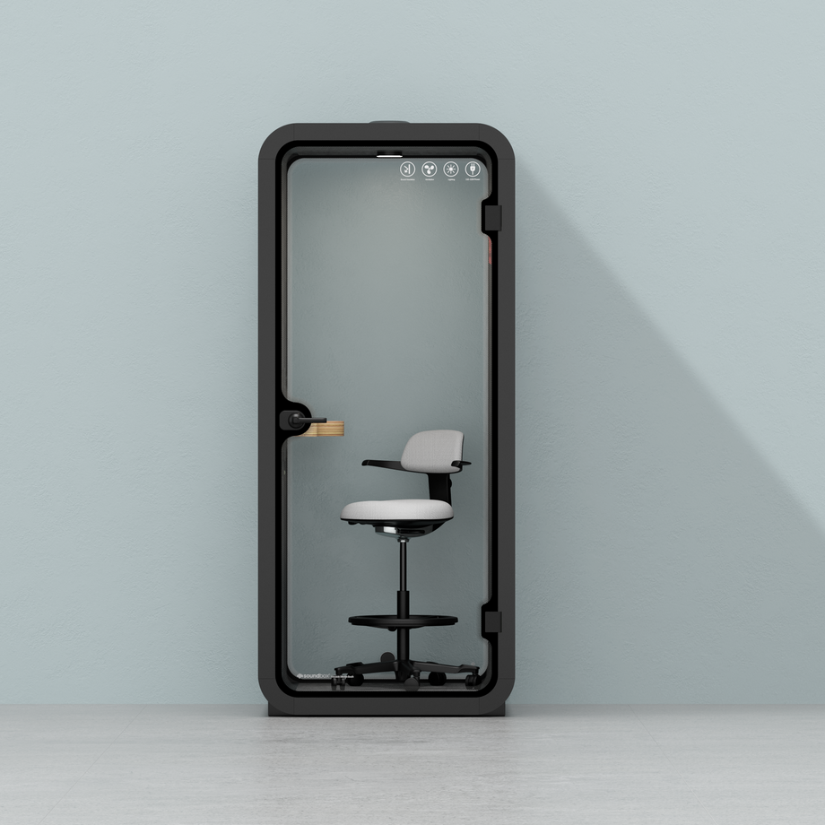 Kontorspod Quell Akustisk Wooden / With Furniture / Dark Grey