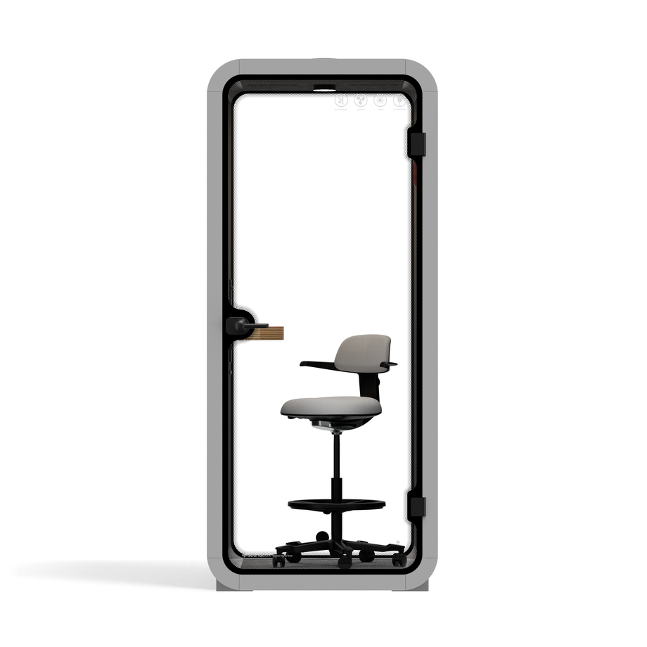 Kontorspod Quell Akustisk Light Grey / With Furniture / Dark Grey