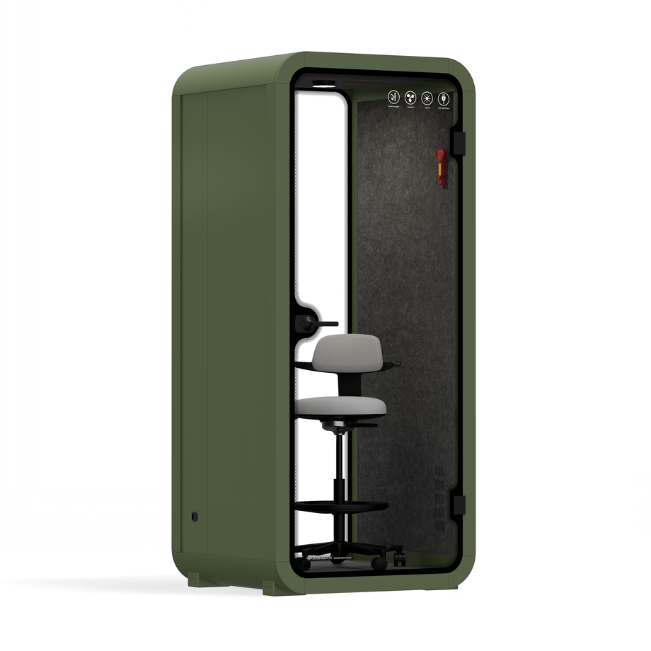 Kontorspod Quell Akustisk Green / With Furniture / Dark Grey